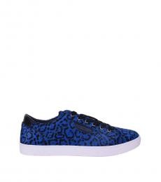 Dolce & Gabbana Blue Leopard Printed Sneakers