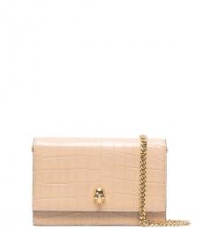 Alexander McQueen Beige Skull Mini Crossbody Bag