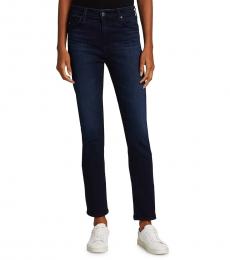 AG Adriano Goldschmied Dark Blue High-Rise Slim Straight Jeans