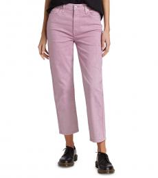7 For All Mankind Light Pink High-Rise Straight Jeans