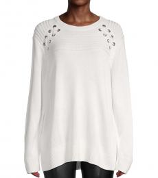 Calvin Klein White Lace-Up Sweater