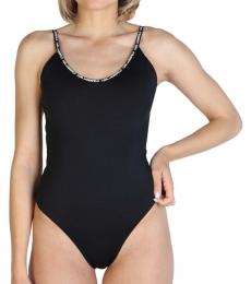 Karl Lagerfeld Black Logo One Piece Swimwear