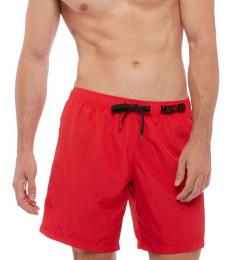 Moschino Red Logo Swimwear Trunk