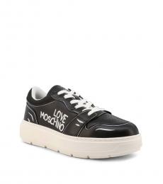 Love Moschino Black Logo Lace Up Sneakers