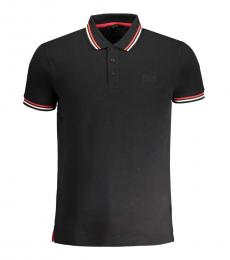 Cavalli Class Black Embroidered Logo Polo