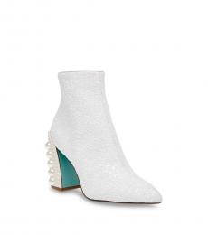 Betsey Johnson White Pointed Toe Boots 