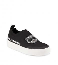 Karl Lagerfeld Black Logo Slip-On Sneakers