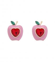 Betsey Johnson Pink Apple Stud Earrings