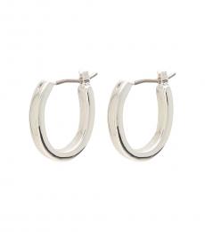 Ralph Lauren Silver Oval Hoop Earrings