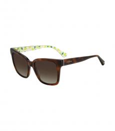 Kate Spade Brown Havana Squared Cat Eye Sunglasses