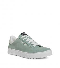 Karl Lagerfeld Green Suede Logo Sneakers