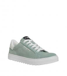 Karl Lagerfeld Green Suede Logo Sneakers