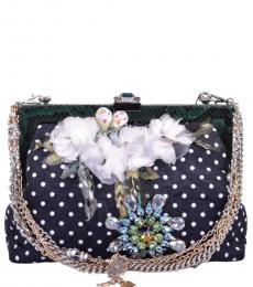 Dolce & Gabbana Black Embroidered Small Satchel