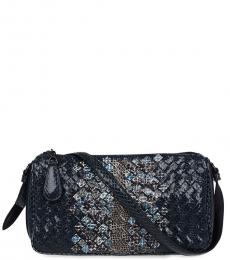 Bottega Veneta Dark Blue Woven Small Crossbody
