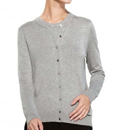 Calvin Klein Heather Granite Hardware Button Cardigan