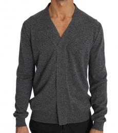 Dolce & Gabbana Grey Cashmere V-Neck Pullover