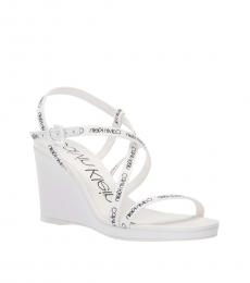 Calvin Klein White Bellemine Signature Wedges
