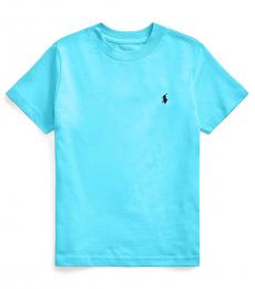 Ralph Lauren Little Boys Liquid Blue Crewneck T-Shirt