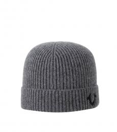 True Religion Factory Grey New Ribbed Beanie