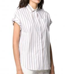 Brunello Cucinelli White Cotton Striped Shirt