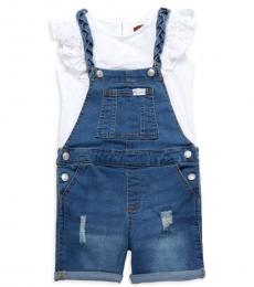 7 For All Mankind 2 Piece Top/Shortall Set (Little Girls)