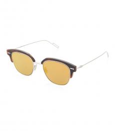 Christian Dior Brown-Silver Square Sunglasses