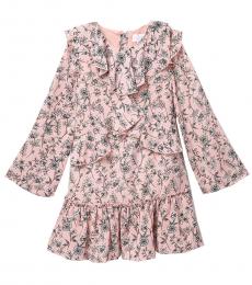 BCBGirls Girls Rose Petal Floral Crepe Ruffle Dress