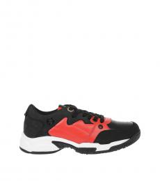 Black Red Leather Sneakers