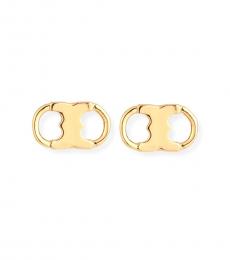 Gold Gemini Link Stud Earrings