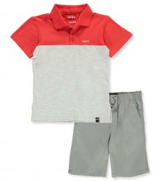 DKNY 2 Piece Polo/Shorts Set (Little Boys)