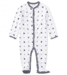 Baby Boys French Navy Bear Print Coverall