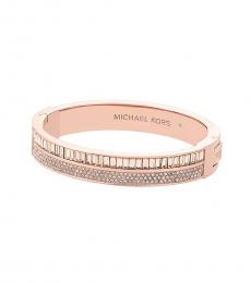 Michael Kors Rose Gold Baguette Crystal Bangle Bracelet