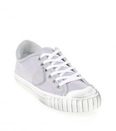 Violet Cracked Leather Gare Sneakers