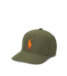 Ralph Lauren Olive Twill High-Crown Ball Cap
