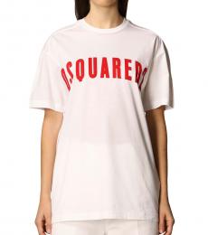 Dsquared2 White Cotton T-Shirt With Logo