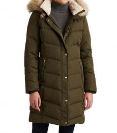Green Hooded Down Puffer Jacket