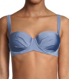 Calvin Klein Blue Ruched Bikini Top