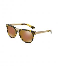 Dolce & Gabbana Brown Gold Mirrored Sunglasses