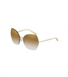Brown Gradient Rimless Sunglasses