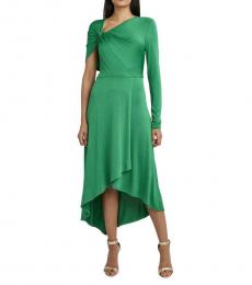 BCBGMaxazria Green Twist Front Midi Dress