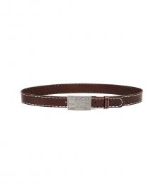 True Religion Brown Stitched Modish Belt