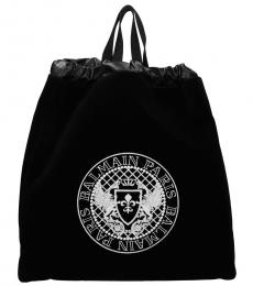 Balmain Black Logo Large Backpack