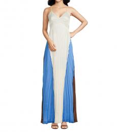 BCBGMaxazria Multi Color Accordion Pleat Maxi Dress