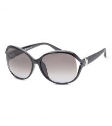 Ferragamo Black Oval Sunglasses