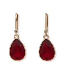 DKNY Golden Red Teardrop Earrings