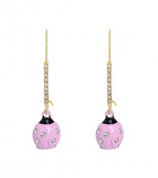 Betsey Johnson Pink Ladybug Earrings