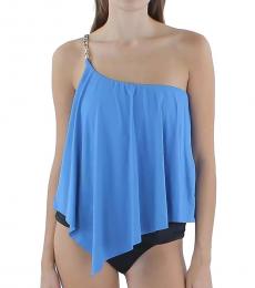 Michael Kors Tide Blue Chain Tankini Swim Top
