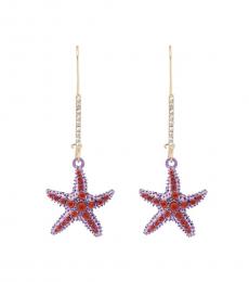 Betsey Johnson Multicolor Starfish Shepherd Hook Earrings