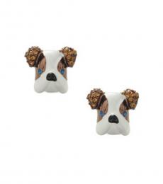 Gold Bull Dog Earrings