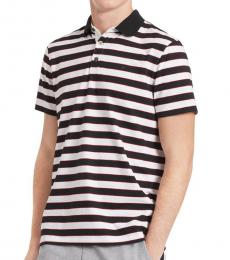 Calvin Klein White Liquid Touch Stripe Polo